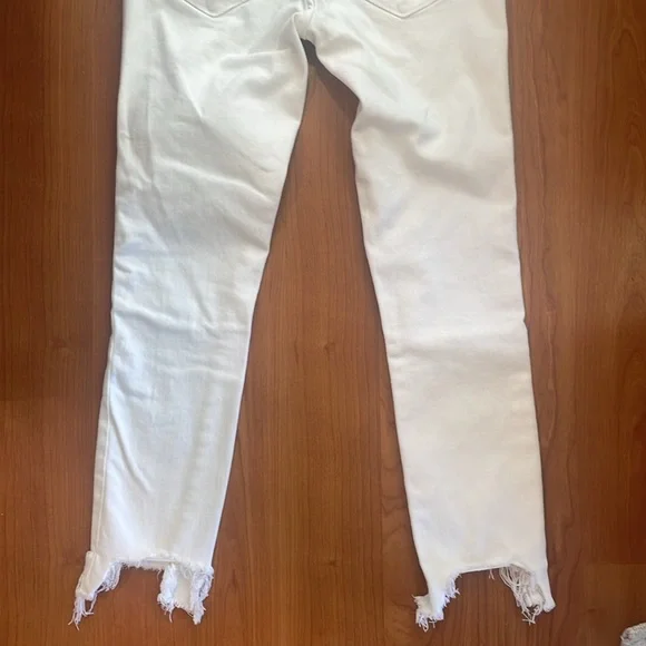New Abercrombie & Fitch white ankle Skinny Jeans frayed 2 26 - Picture 6 of 6